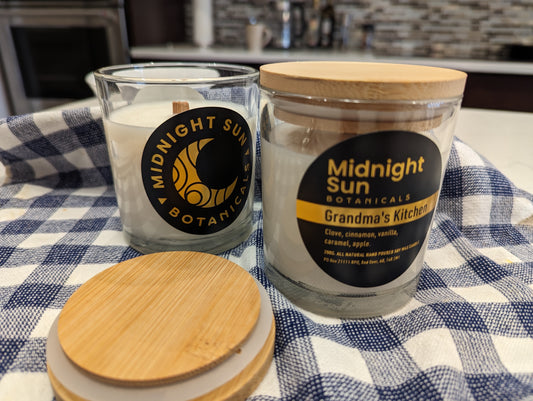Grandmas Kitchen All Natural Hand Poured Soy Candles.